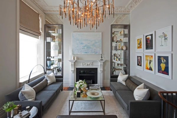 A Chic modern living room setup comfortable enough to lounge in